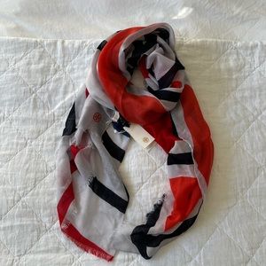 NWT Tory Burch Fret Oblong Wool Scarf